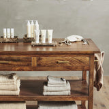 Caspain Mango Wood and Iron Display Table by Nordal - Maison Rêves UK