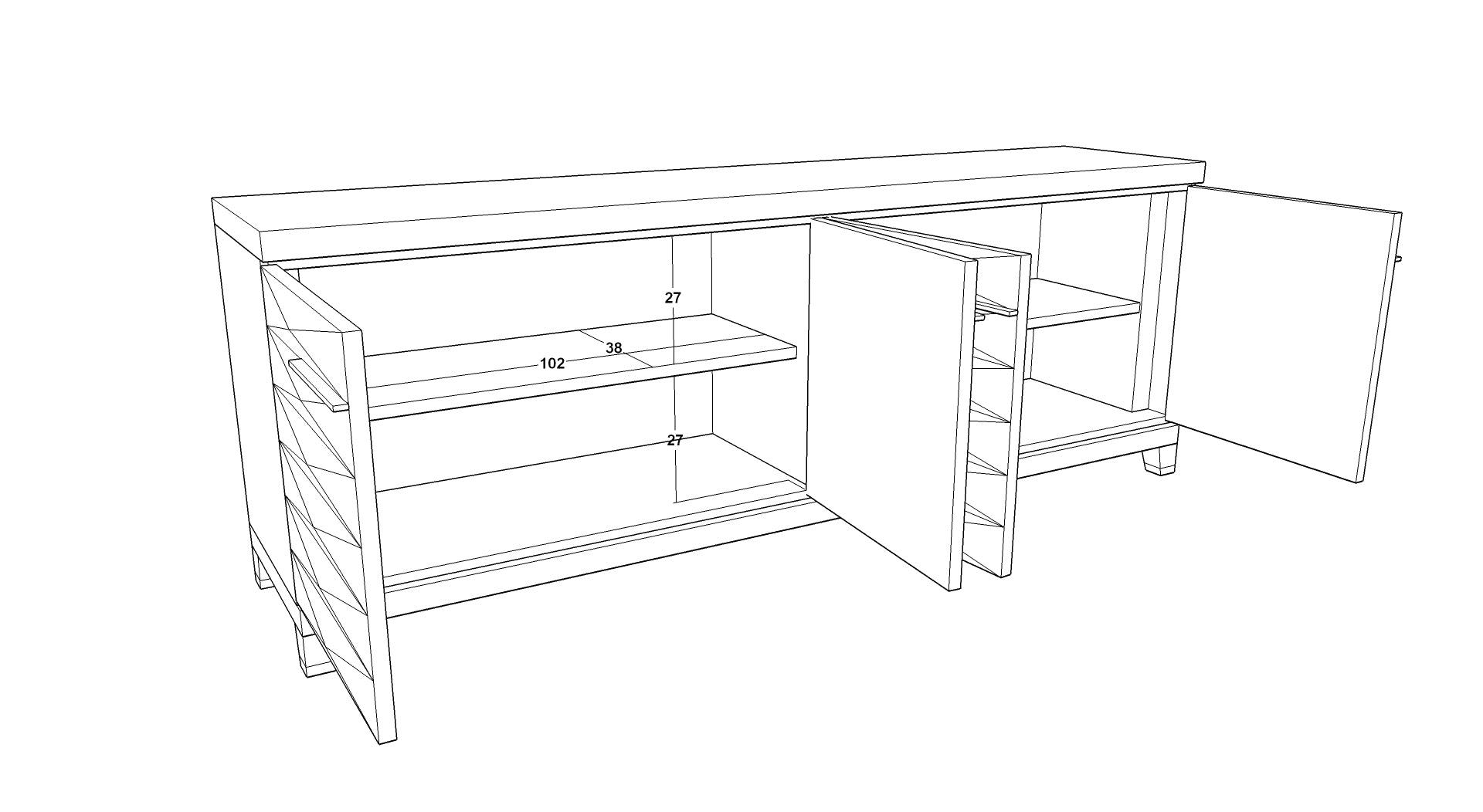 Cassis Sideboard with Gold Handles by Berkeley Designs - Interitower | UK 