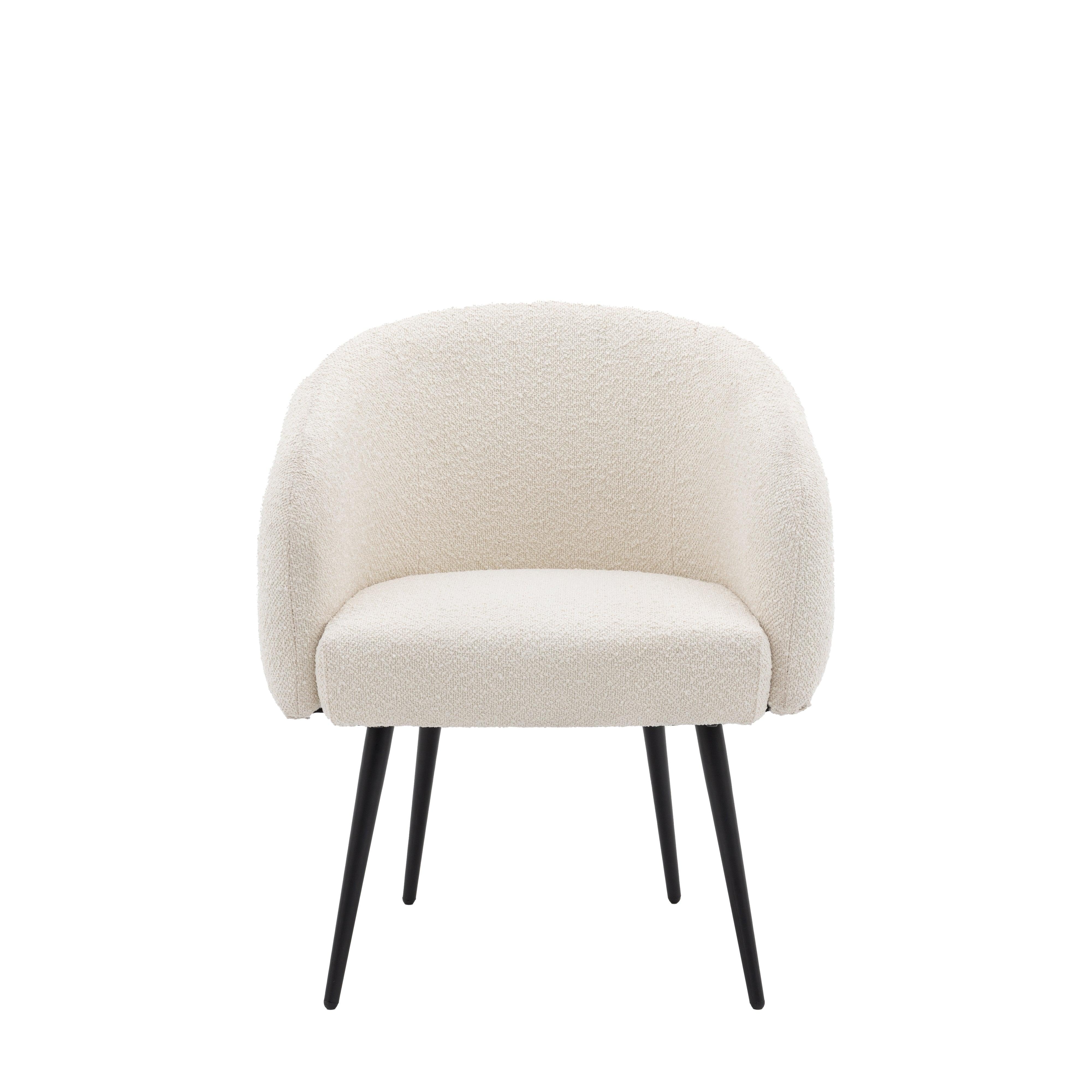 Centuri Off White Fabric Tub Chair - Maison Rêves UK