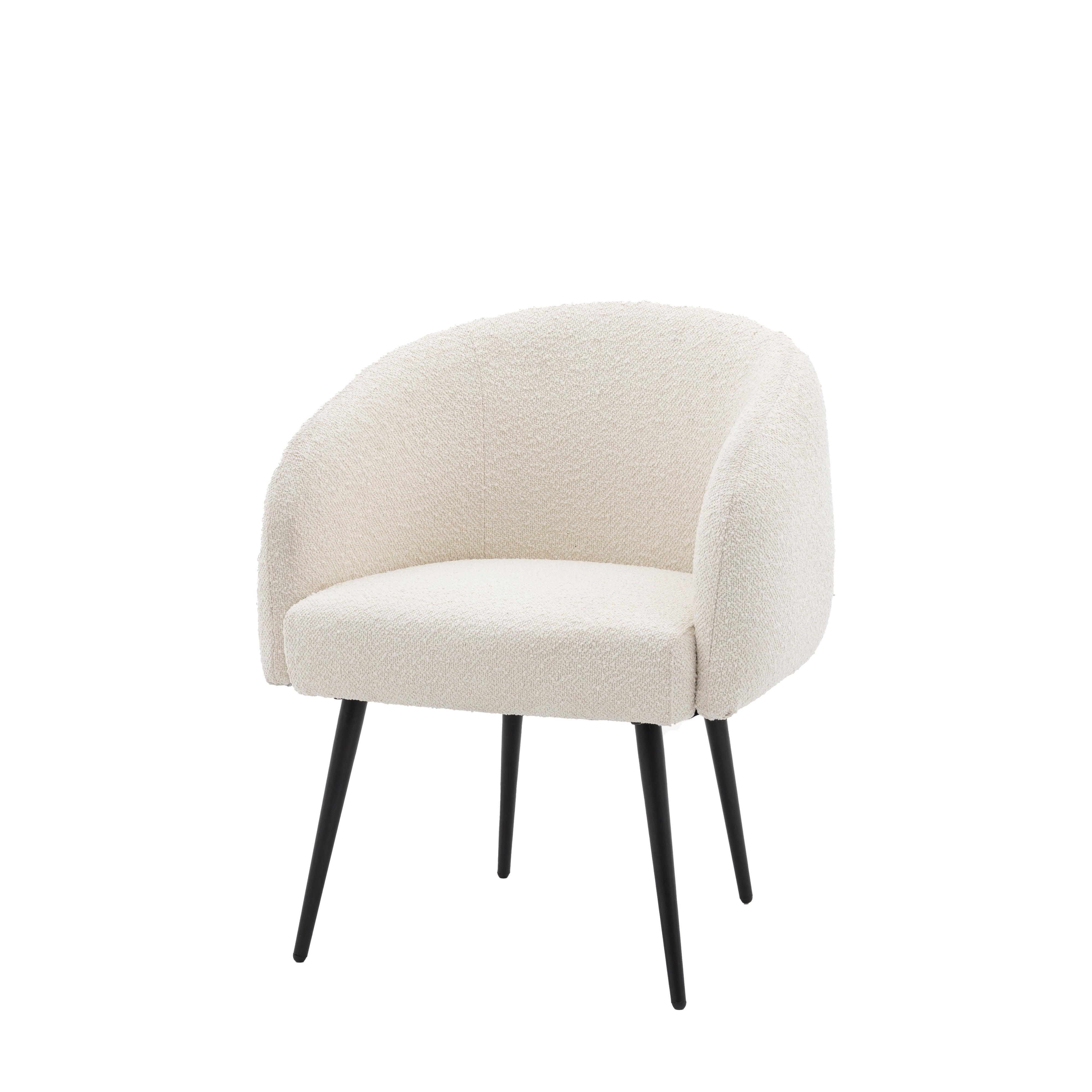 Centuri Off White Fabric Tub Chair - Maison Rêves UK