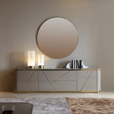 Chelsea Grey Gloss Media Unit with Gold Inlays by Berkeley Designs - Maison Rêves UK