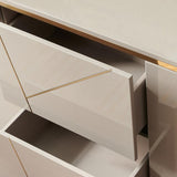 Chelsea Grey Gloss Sideboard with Gold Inlay by Berkeley Designs - Maison Rêves UK