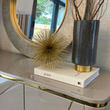 Chelsea Grey Gloss Sideboard with Gold Inlay by Berkeley Designs - Maison Rêves UK