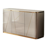 Chelsea Grey Gloss Sideboard with Gold Inlay by Berkeley Designs - Maison Rêves UK