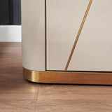 Chelsea Grey Gloss Sideboard with Gold Inlay by Berkeley Designs - Maison Rêves UK