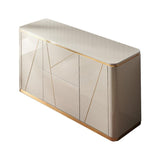 Chelsea Grey Gloss Sideboard with Gold Inlay by Berkeley Designs - Maison Rêves UK