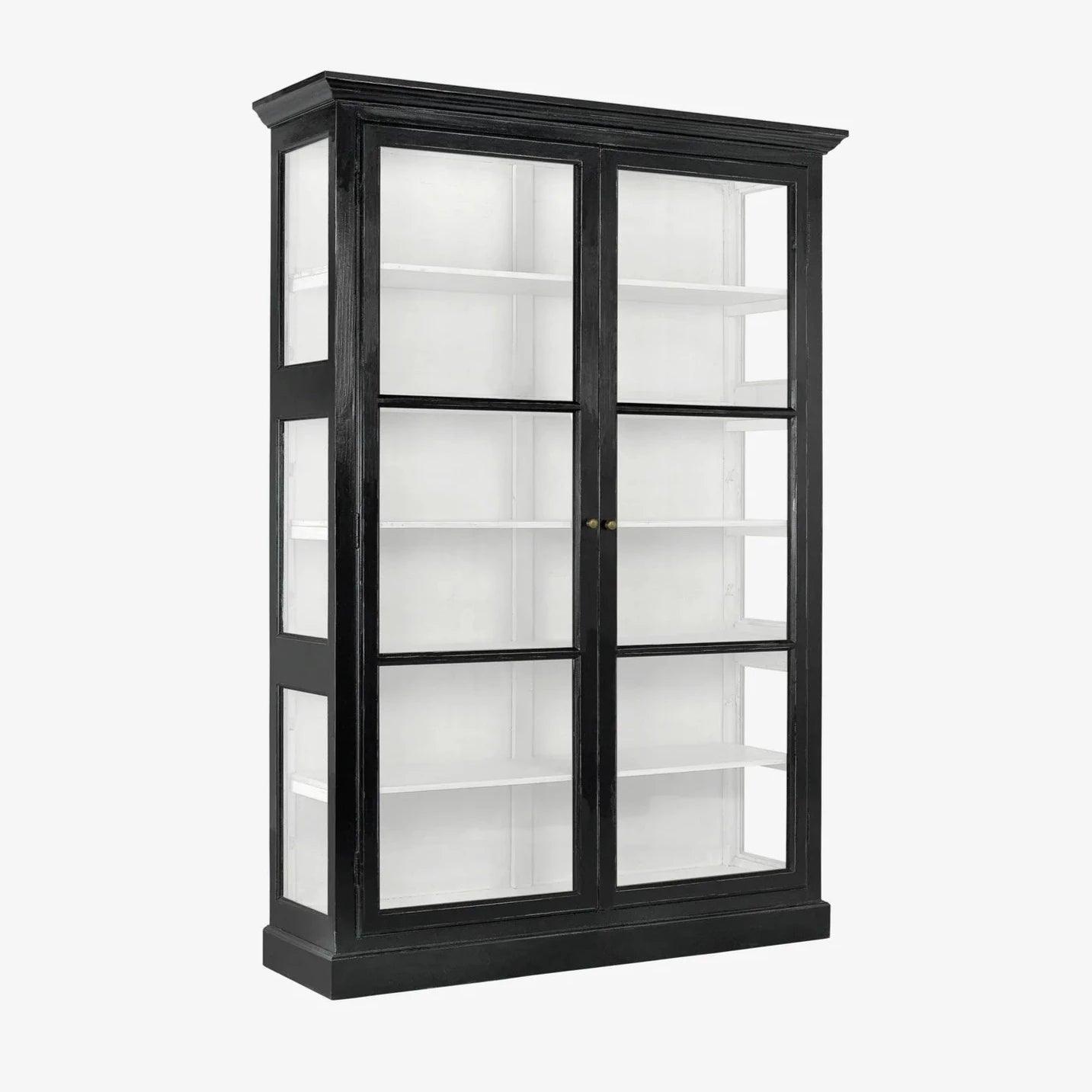 Classic Mahogany Wood Double Cabinet in Black by Nordal - Maison Rêves UK