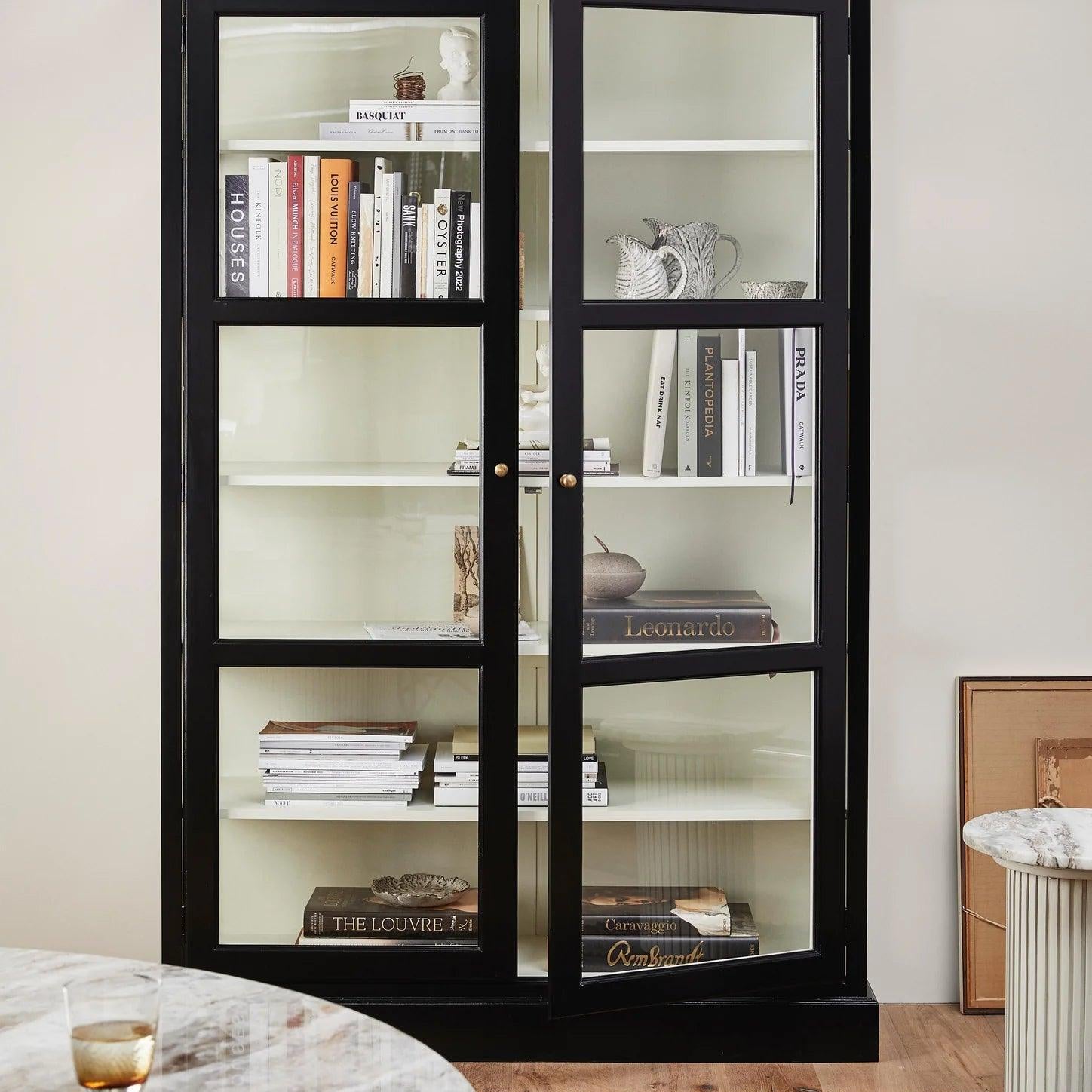 Classic Mahogany Wood Double Cabinet in Black by Nordal - Maison Rêves UK