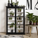 Classic Mahogany Wood Double Cabinet in Black by Nordal - Maison Rêves UK