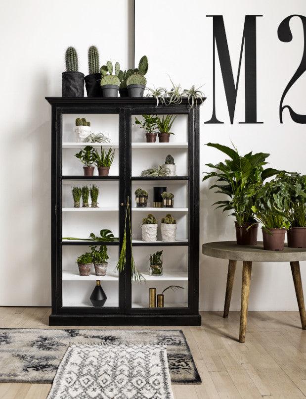 Classic Mahogany Wood Double Cabinet in Black by Nordal - Maison Rêves UK