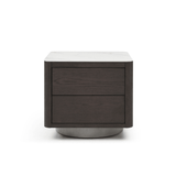 Coin Bedside Table - Smoke Oak - Maison Rêves UK