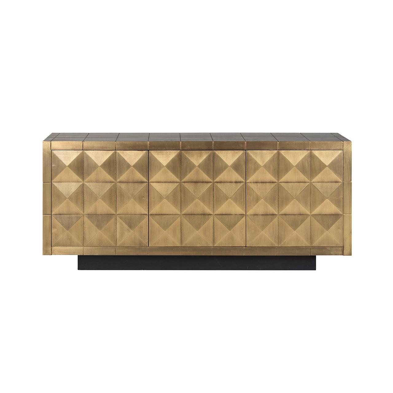 Collada 3 Door Gold Sideboard with Black Base by Richmond Interiors - Maison Rêves UK