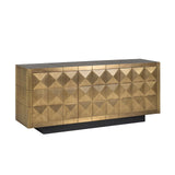 Collada 3 Door Gold Sideboard with Black Base by Richmond Interiors - Maison Rêves UK