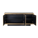 Collada 3 Door Gold Sideboard with Black Base by Richmond Interiors - Maison Rêves UK
