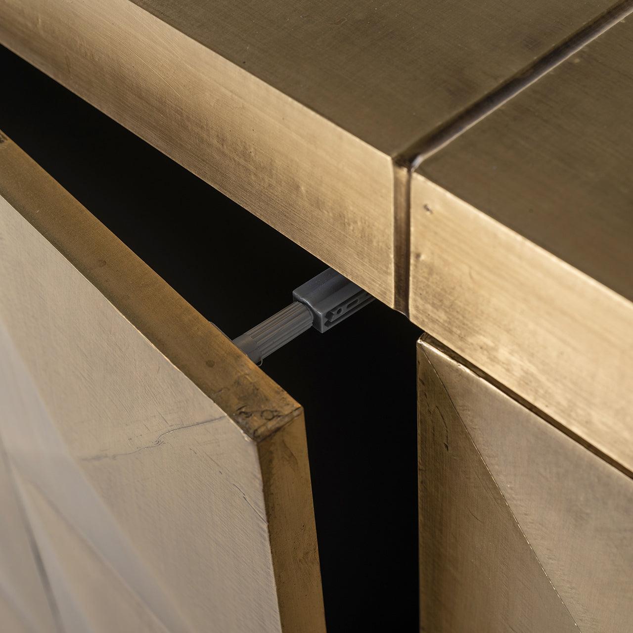 Collada 3 Door Gold Sideboard with Black Base by Richmond Interiors - Maison Rêves UK