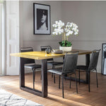 Colwynn Gold Iron Top Dining Table with Mango Wood Base - Maison Rêves UK