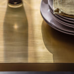 Colwynn Gold Iron Top Dining Table with Mango Wood Base - Maison Rêves UK
