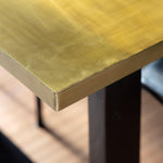 Colwynn Gold Iron Top Dining Table with Mango Wood Base - Maison Rêves UK