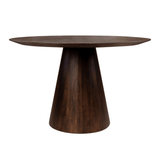 Congo Dark Brown Wood Circular Dining Table Ø120 - Maison Rêves UK