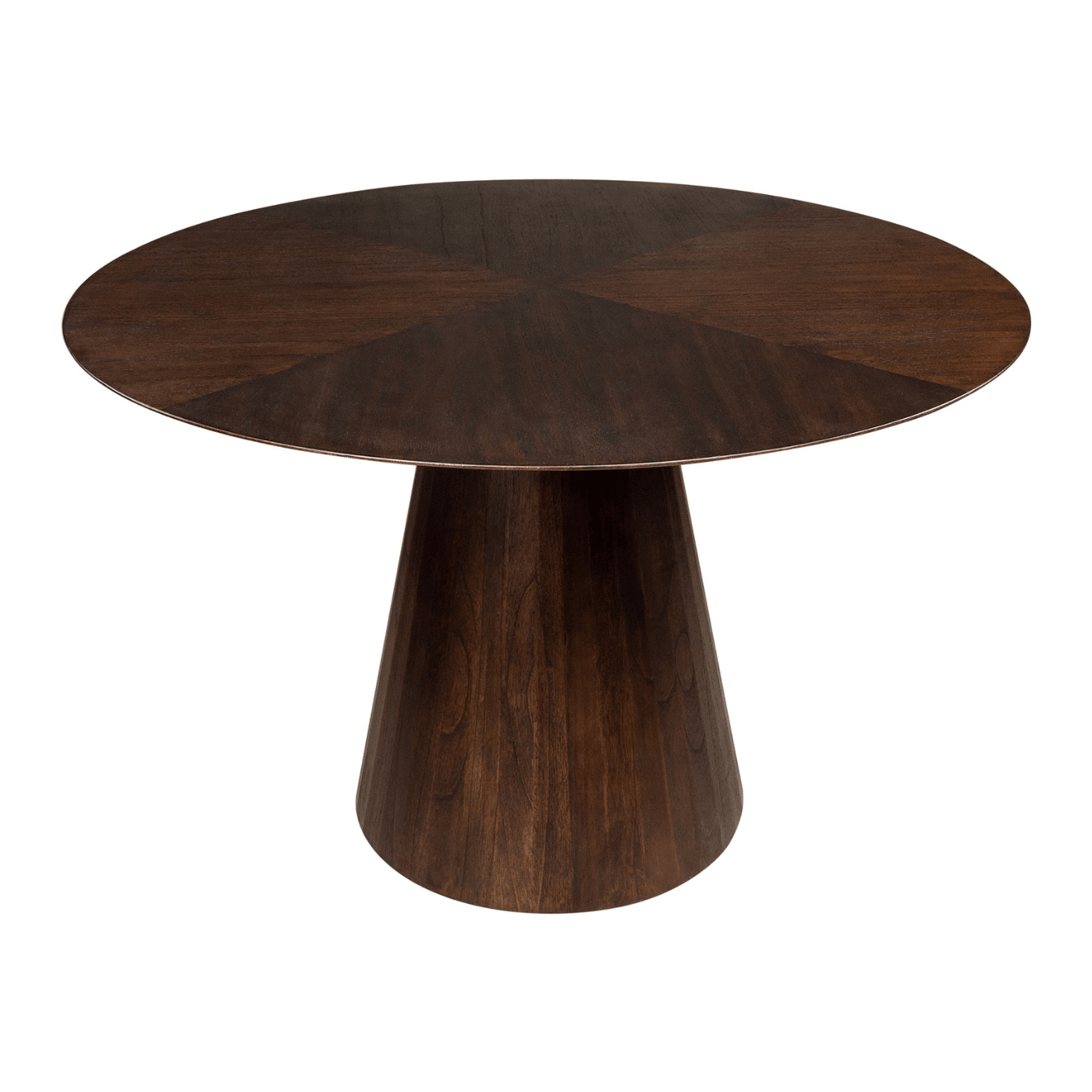 Congo Dark Brown Wood Circular Dining Table Ø120 - Maison Rêves UK