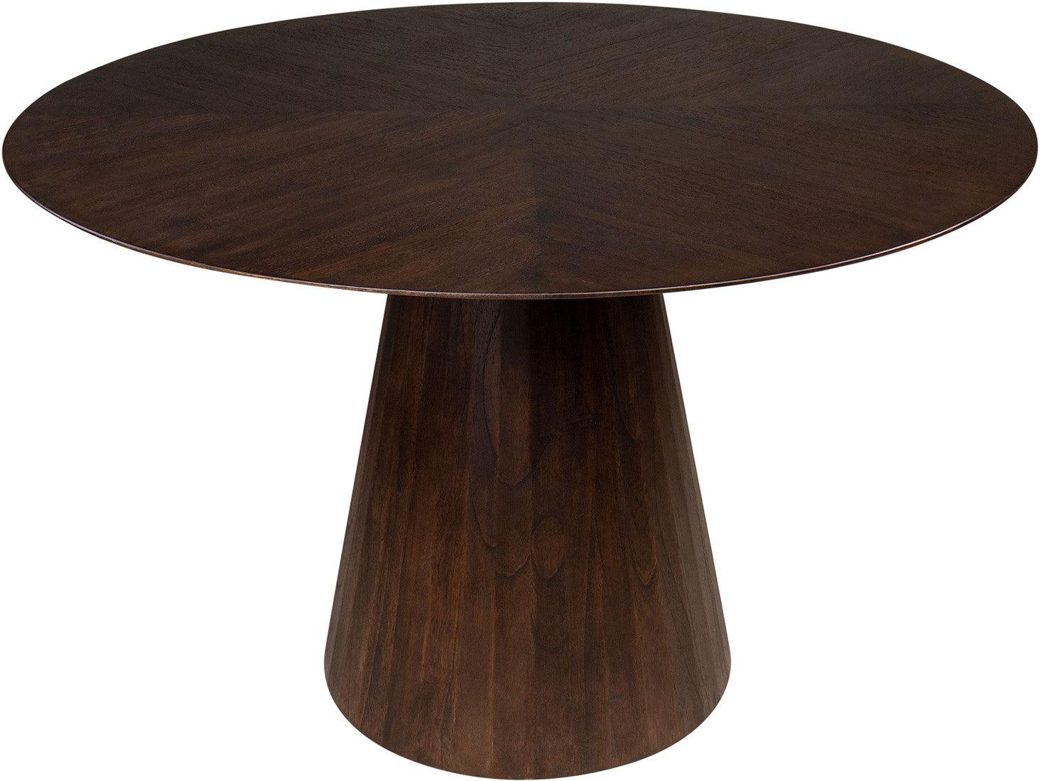 Congo Dark Brown Wood Circular Dining Table Ø120 - Maison Rêves UK