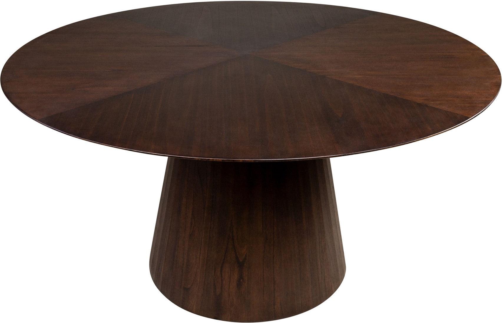 Congo Dark Brown Wood Circular Dining Table Ø150 - Maison Rêves UK