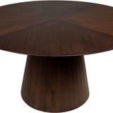 Congo Dark Brown Wood Circular Dining Table Ø150 - Maison Rêves UK