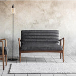 Cruzo 2 Seater Sofa Antique Ebony with Wooden Legs - Maison Rêves UK