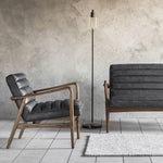 Cruzo 2 Seater Sofa Antique Ebony with Wooden Legs - Maison Rêves UK