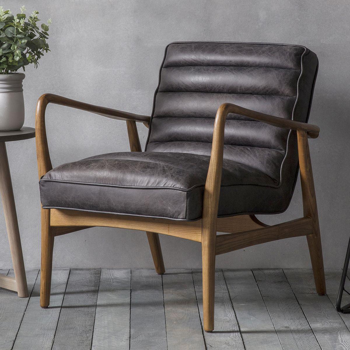 Cruzo Armchair Antique Ebony with Oak Wood Frame - Maison Rêves UK