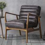 Cruzo Armchair Antique Ebony with Oak Wood Frame - Maison Rêves UK