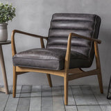 Cruzo Armchair Antique Ebony with Oak Wood Frame - Maison Rêves UK
