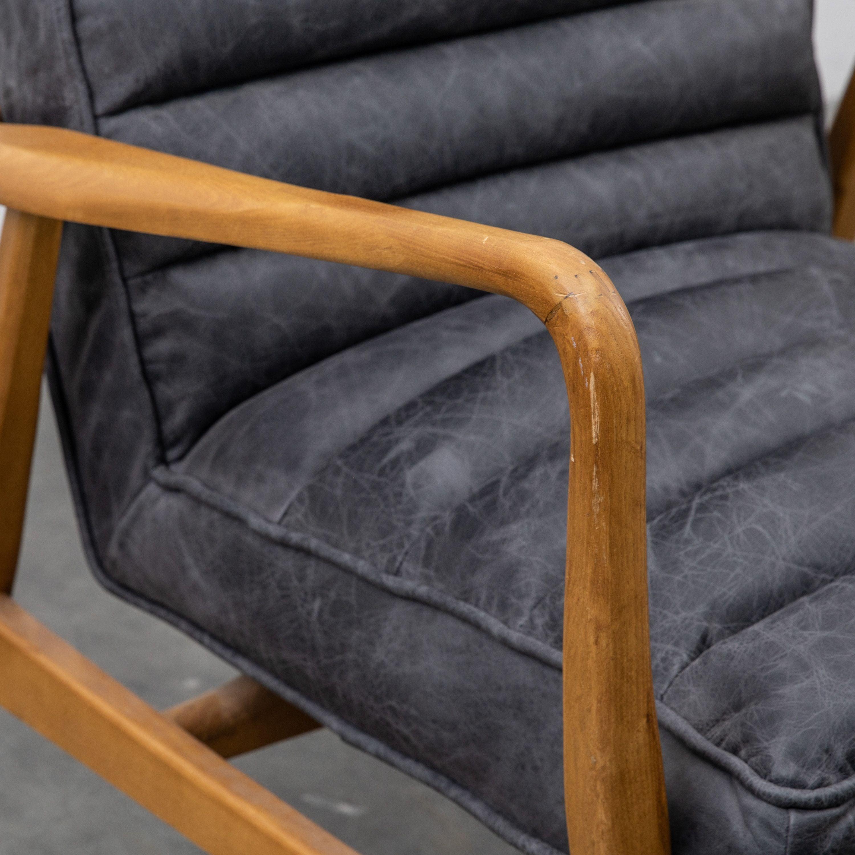Cruzo Armchair Antique Ebony with Oak Wood Frame - Maison Rêves UK