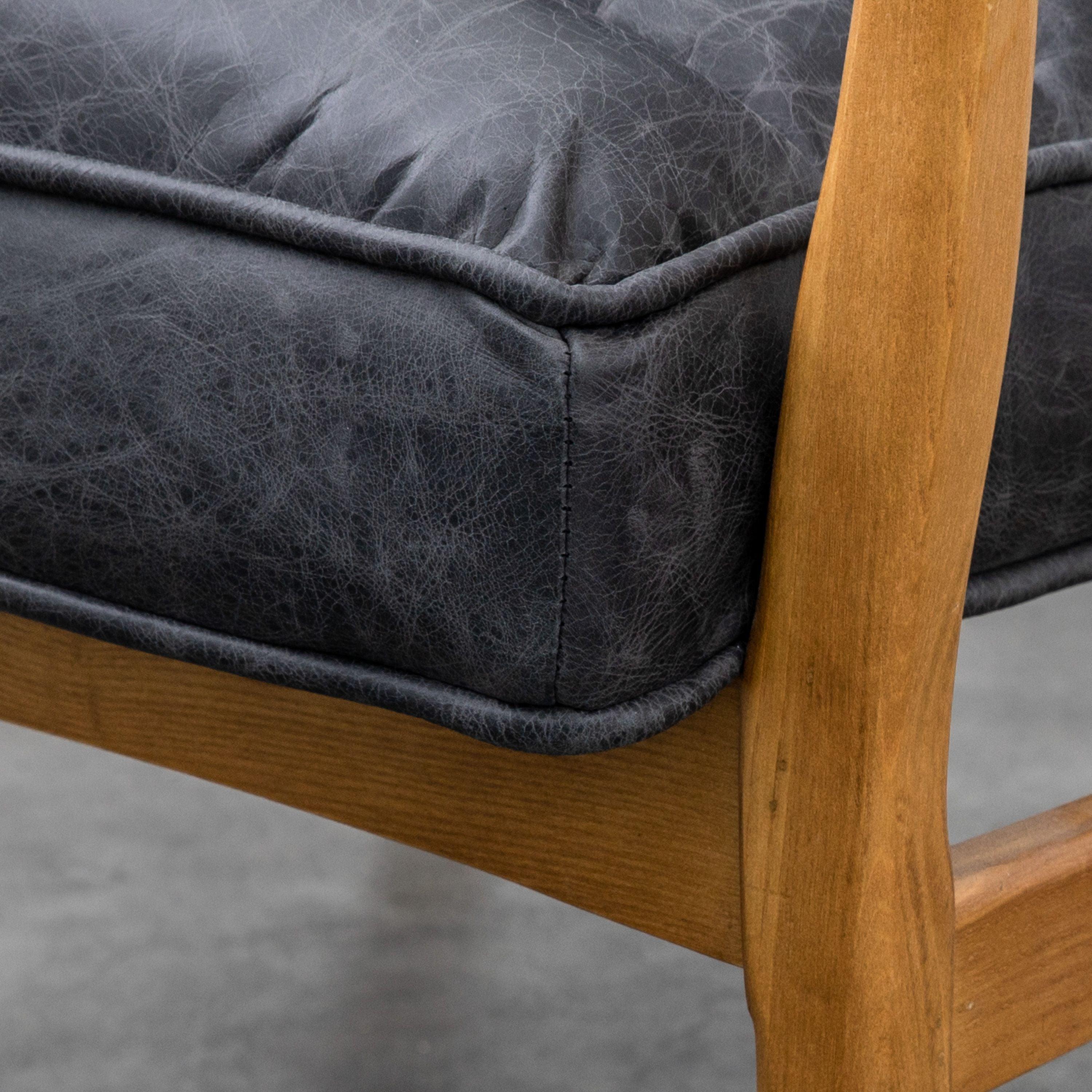 Cruzo Armchair Antique Ebony with Oak Wood Frame - Maison Rêves UK