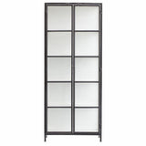 Depot Black Iron Tall Cabinet with Glass Doors H205 (CM) - Maison Rêves UK