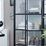 Depot Black Iron Tall Cabinet with Glass Doors H205 (CM) - Maison Rêves UK