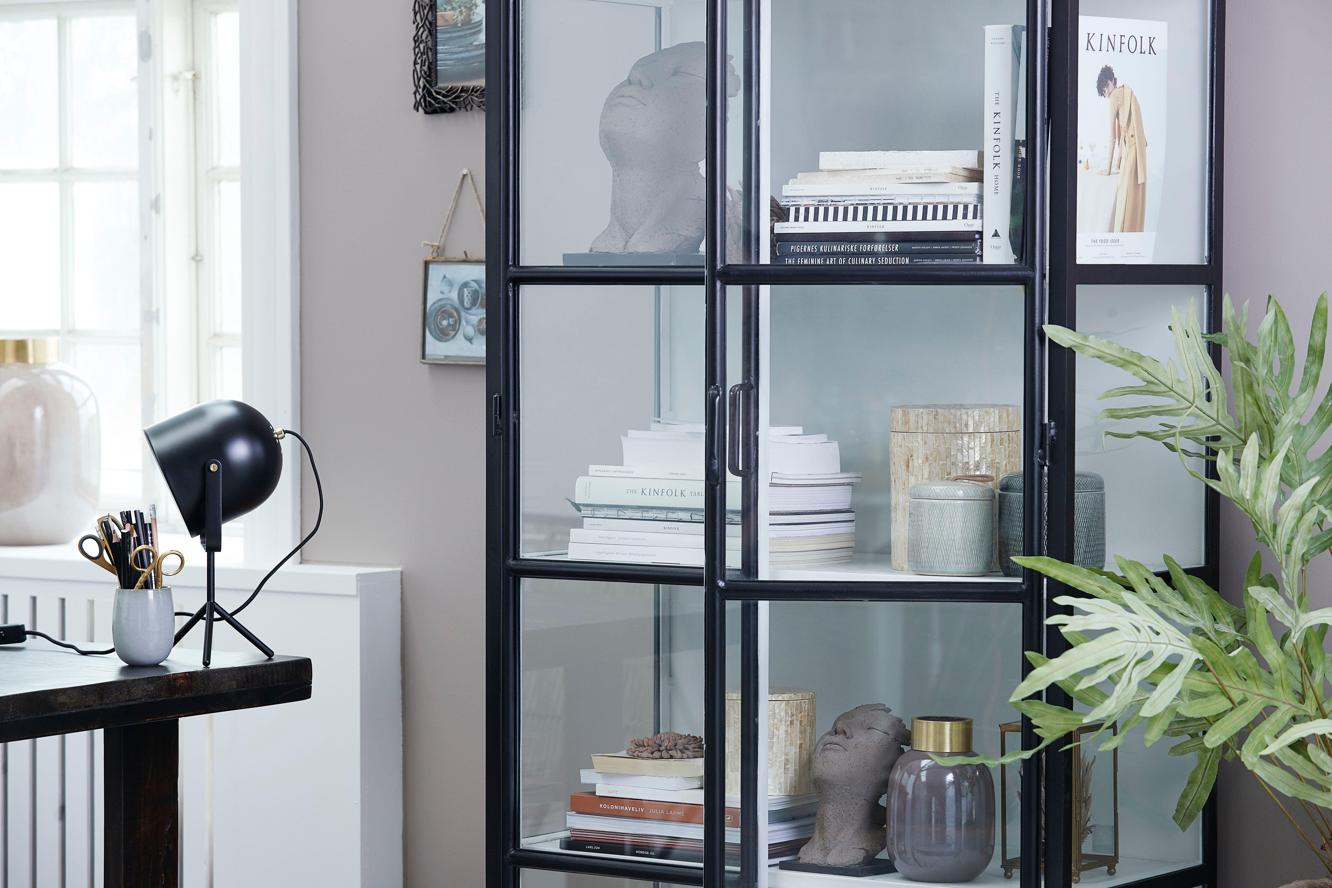 Depot Black Iron Tall Cabinet with Glass Doors H205 (CM) - Maison Rêves UK