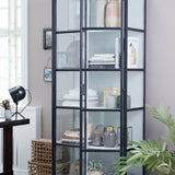 Depot Black Iron Tall Cabinet with Glass Doors H205 (CM) - Maison Rêves UK