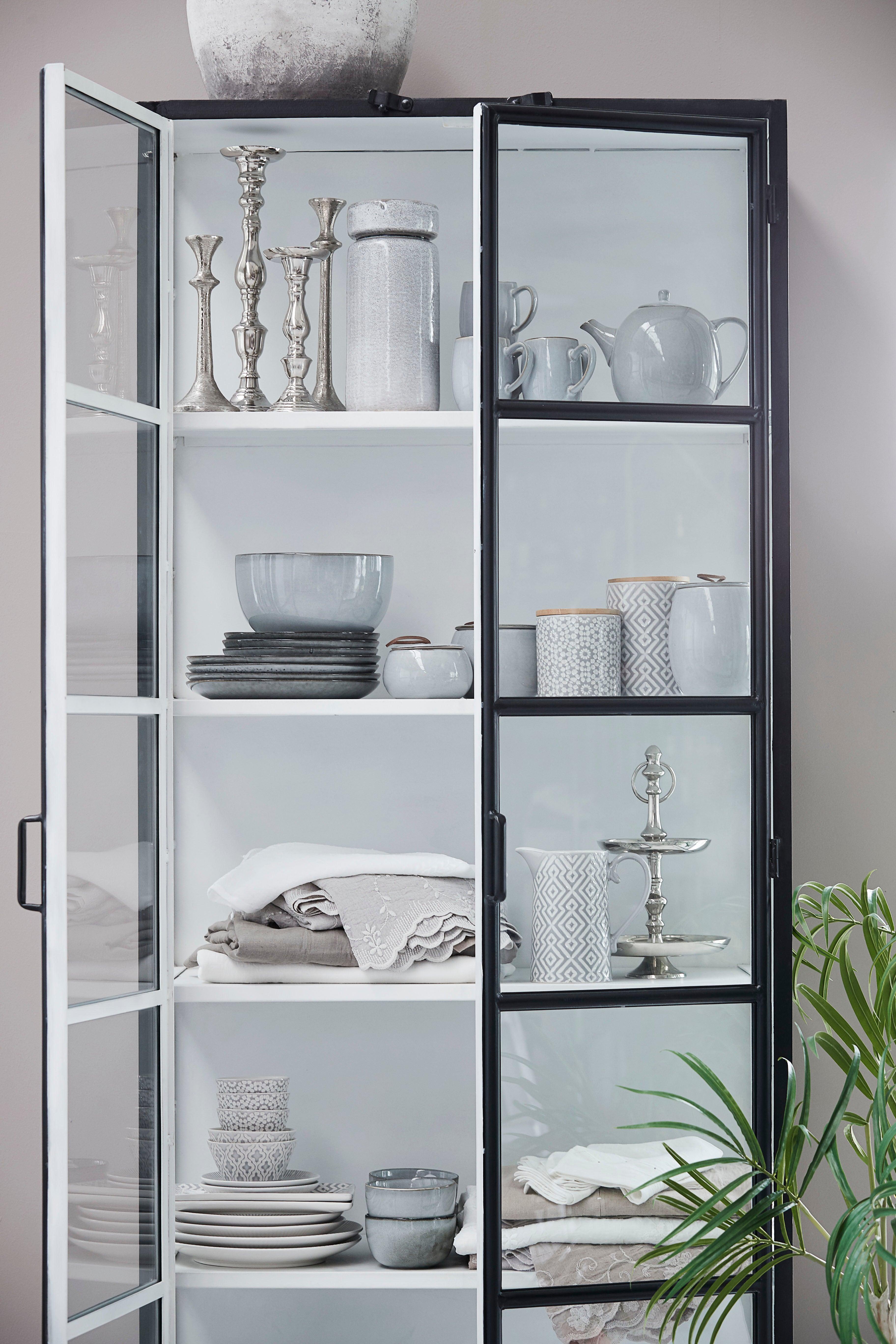 Depot Black Iron Tall Cabinet with Glass Doors H205 (CM) - Maison Rêves UK