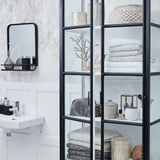 Depot Black Iron Tall Cabinet with Glass Doors H205 (CM) - Maison Rêves UK
