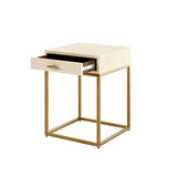 Hampton Bedside Table - Ivory Shagreen by DI Designs