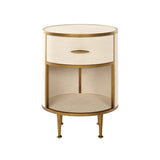 Hampton Bedside Table - Small Round Ivory by DI Designs