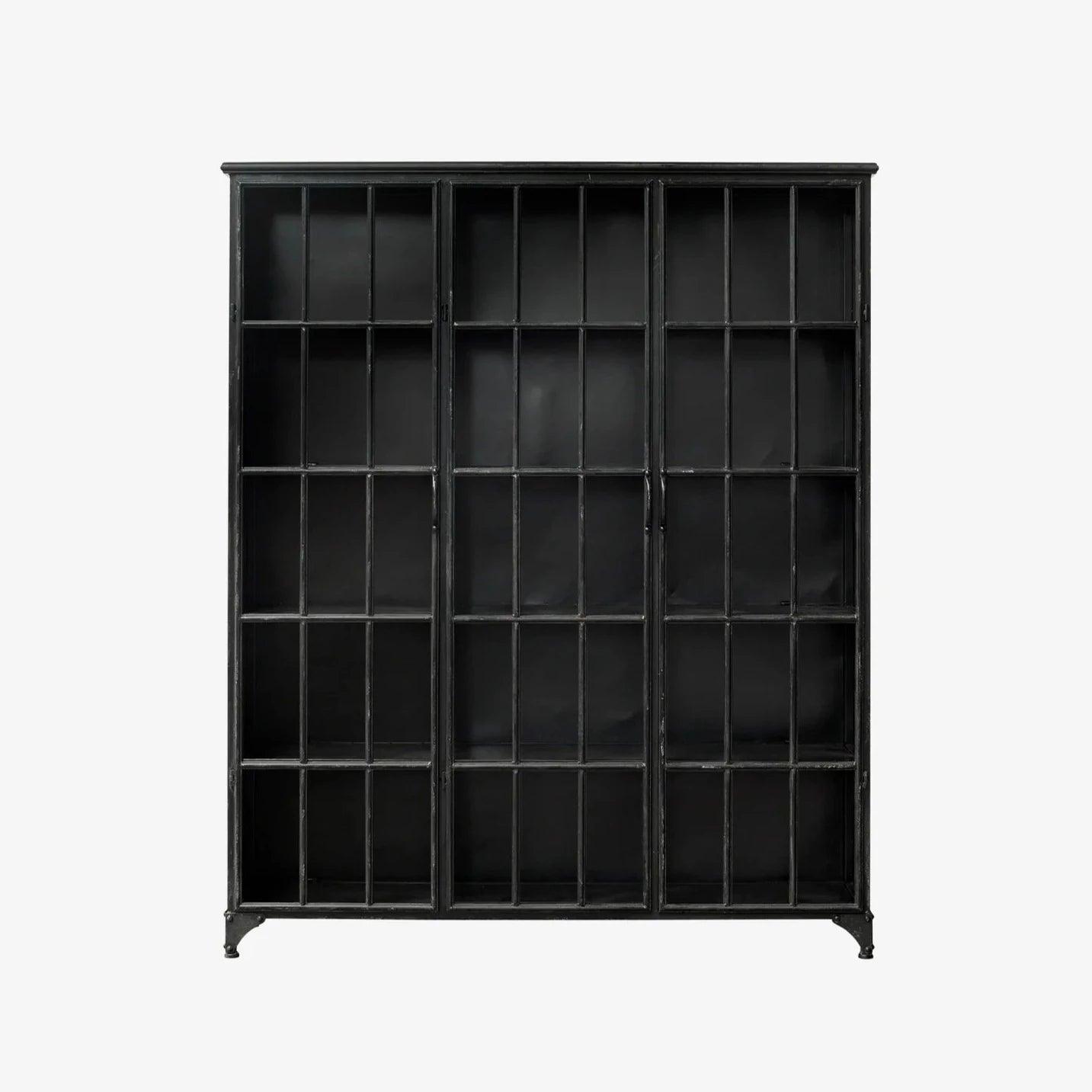 Downtown Iron 3 Door Cabinet in Black by Nordal - Maison Rêves UK