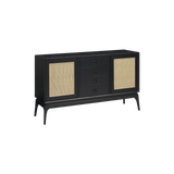 Elder Black Frame Sideboard with Rattan Doors by Twenty10 Designs