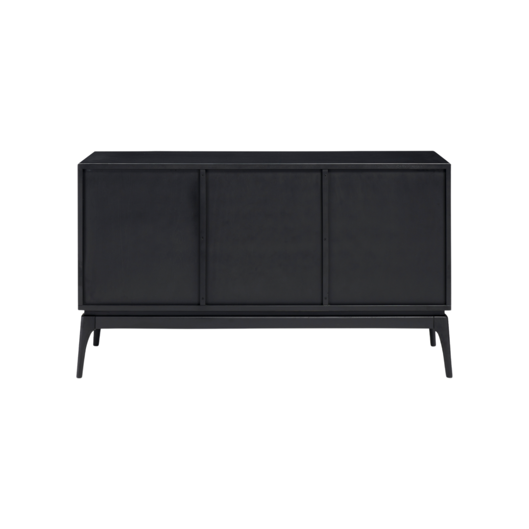 Elder Black Frame Sideboard with Rattan Doors by Twenty10 Designs
