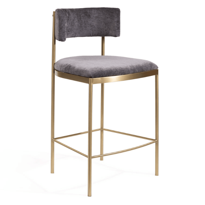 Envie II Counter Stool - Giselle Dark Charcoal - Maison Rêves UK