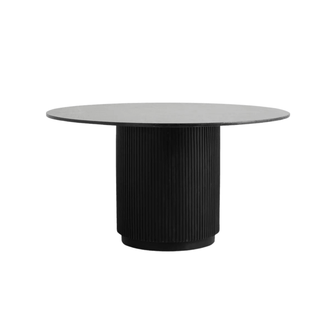 Erie Mango Wood Round Dining Table with Marble Top by Nordal - Maison Rêves UK