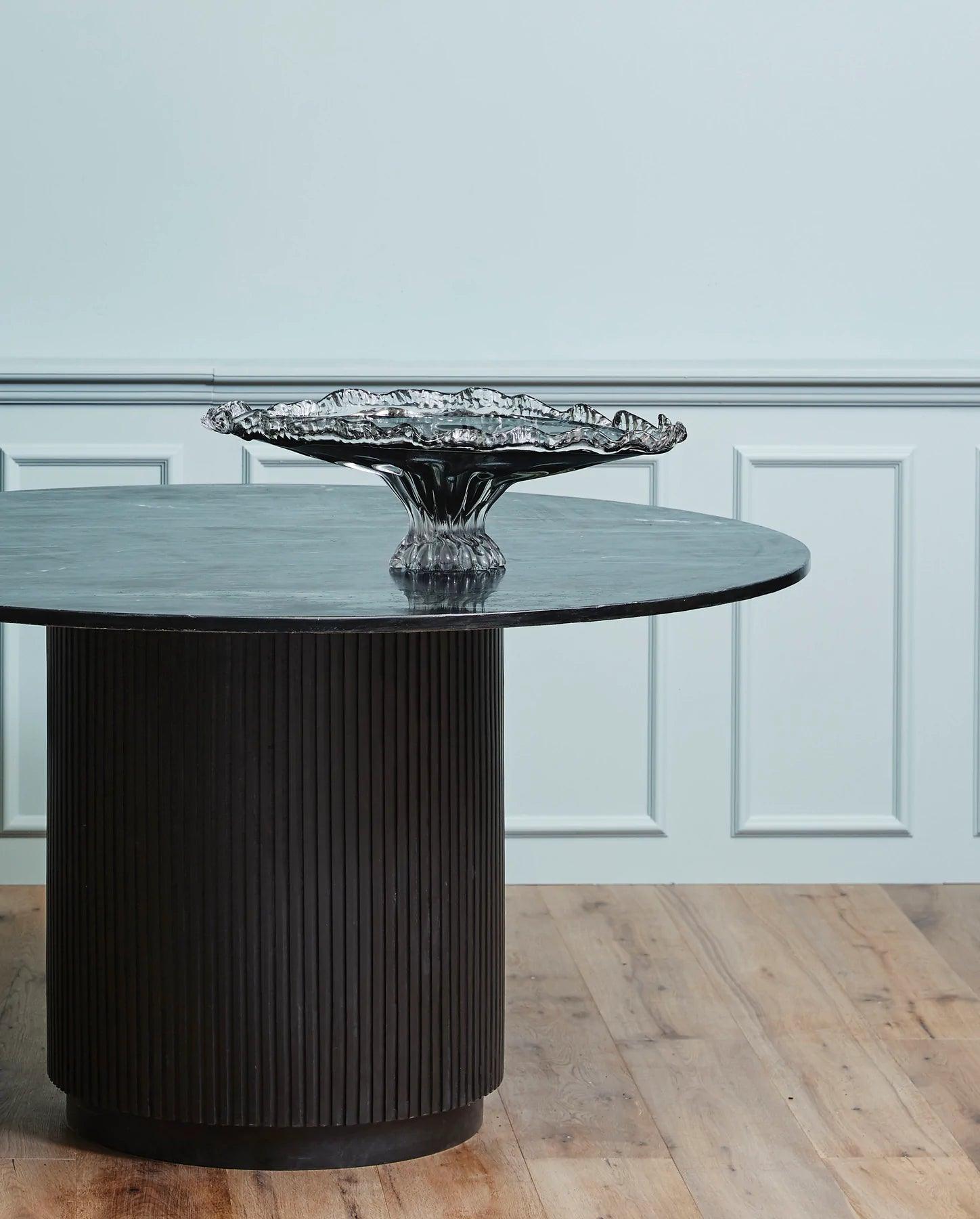 Erie Mango Wood Round Dining Table with Marble Top by Nordal - Maison Rêves UK