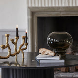 Erie Mango Wood Round Dining Table with Marble Top by Nordal - Maison Rêves UK