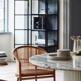 Erie Mango Wood Round Dining Table with Marble Top by Nordal - Maison Rêves UK